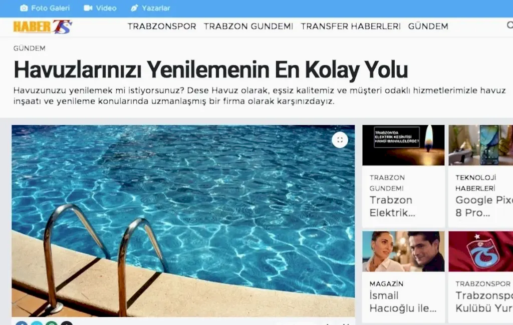 Havuz yenilemenin kolay yolu Havuz Yapımı